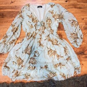 Chic Long Sleeve Floral Dress